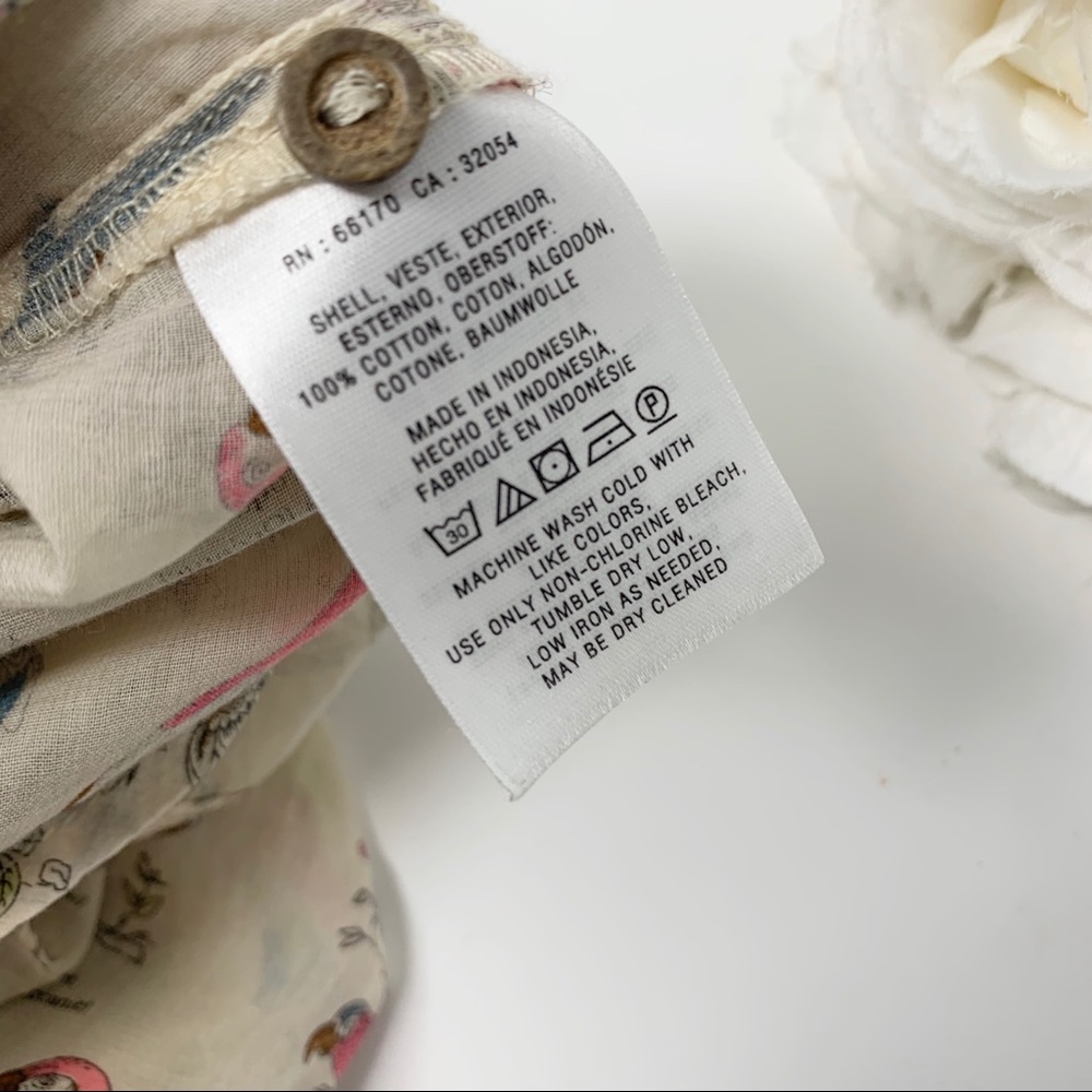 SOLD Anthropologie Maeve Pintucked Bird Blouse - Picture 7 of 8